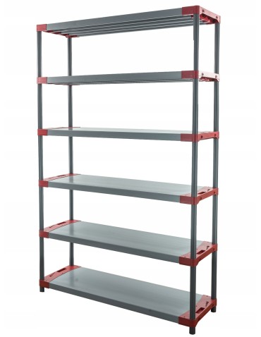 Regały z plastiku- tworzywa - Regał magazynowy plastikowy JUPITER-6_150_CZER - produkt 3