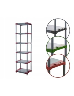 Regał magazynowy plastikowy JUPITER-6_080_CZER