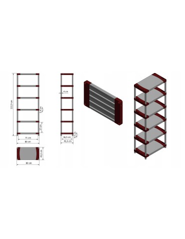 Regały z plastiku- tworzywa - Regał magazynowy plastikowy JUPITER-6_080_CZER - product 13
