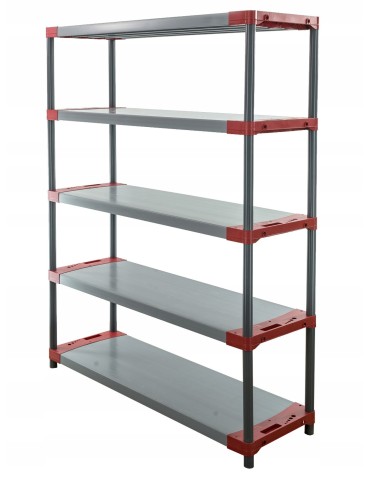 Regały z plastiku- tworzywa - Regał magazynowy plastikowy JUPITER-5_150_CZER - product 3