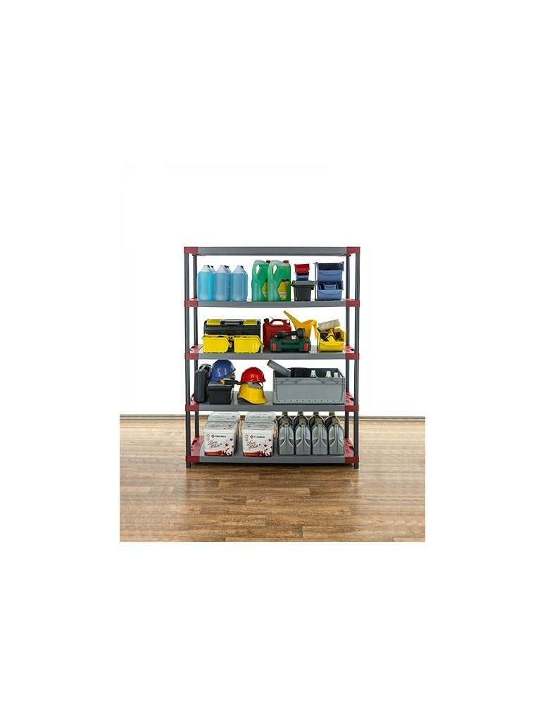 Regały z plastiku- tworzywa - Regał magazynowy plastikowy JUPITER-5_140_CZER - product b2b.wamar.biz 14