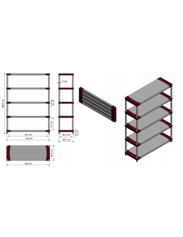 Regały z plastiku- tworzywa - Regał magazynowy plastikowy JUPITER-5_130_CZER - product 13