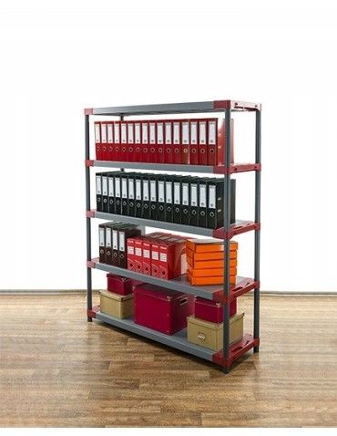 Regały z plastiku- tworzywa - Regał magazynowy plastikowy JUPITER-5_130_CZER - product 15