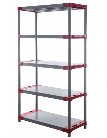 Regały z plastiku- tworzywa - Regał magazynowy plastikowy JUPITER-5_120_CZER - product 3