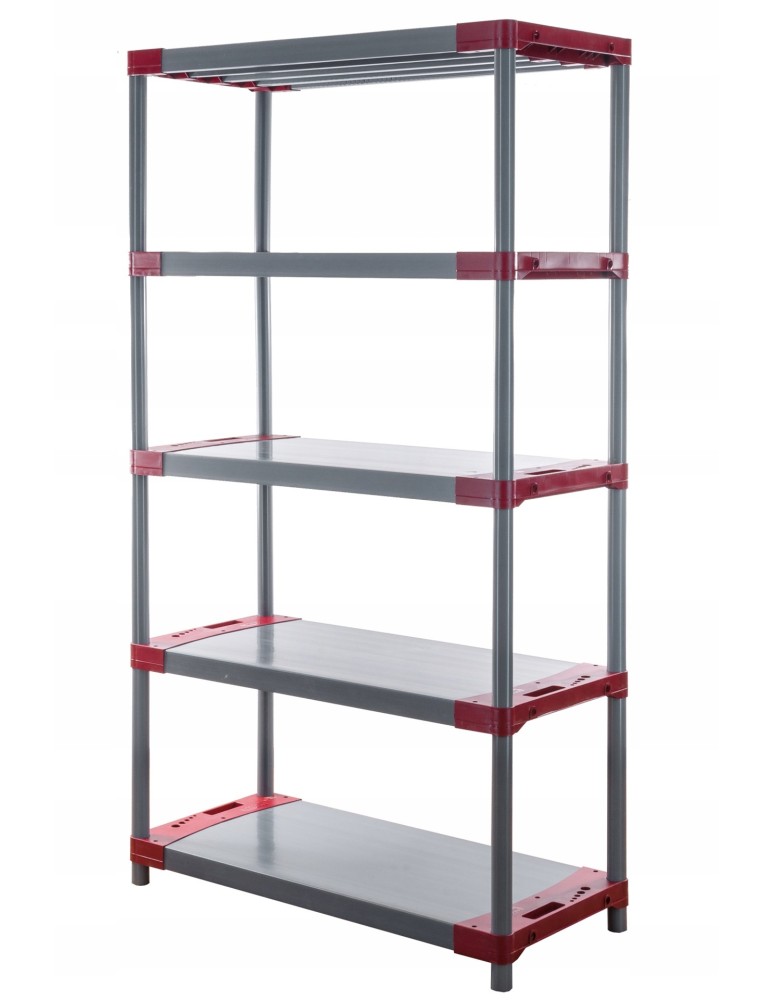 Regały z plastiku- tworzywa - Regał magazynowy plastikowy JUPITER-5_100_CZER - product b2b.wamar.biz 3