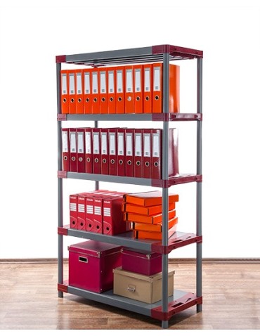 Regały z plastiku- tworzywa - Regał magazynowy plastikowy JUPITER-5_100_CZER - product 15