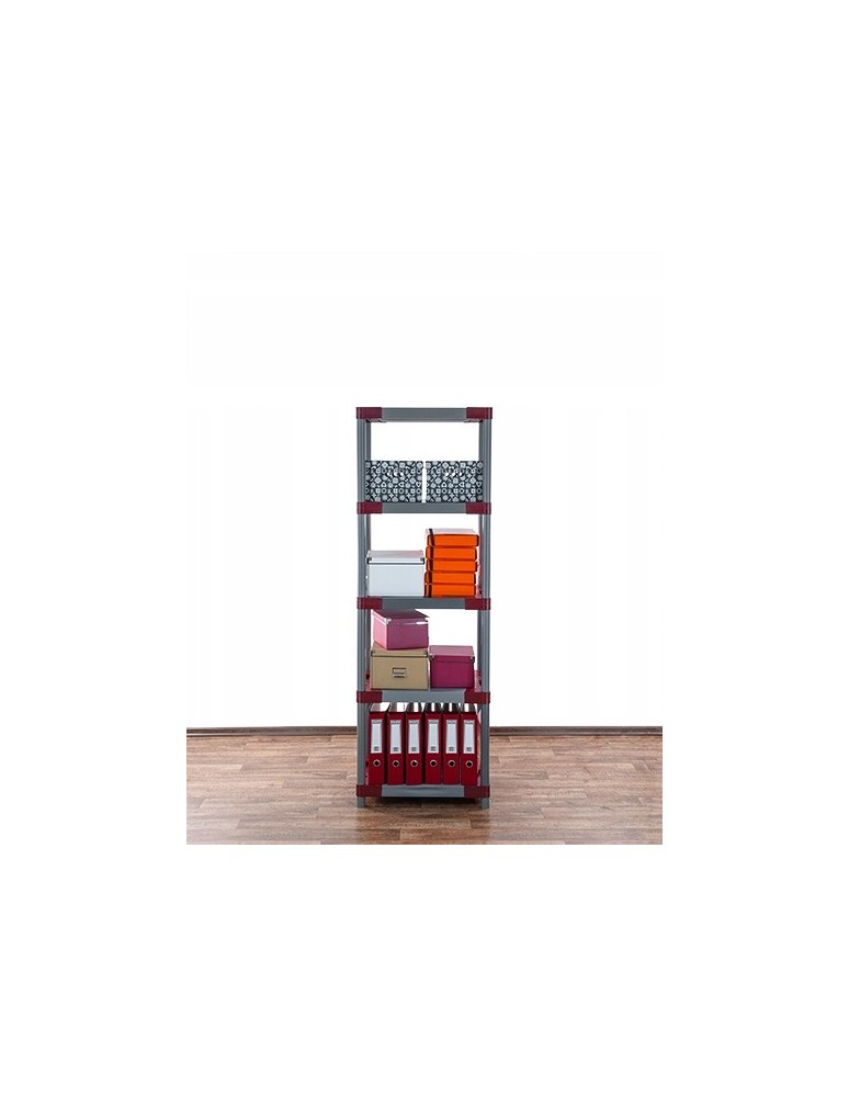 Regały z plastiku- tworzywa - Regał magazynowy plastikowy JUPITER-5_080_CZER - product b2b.wamar.biz 14