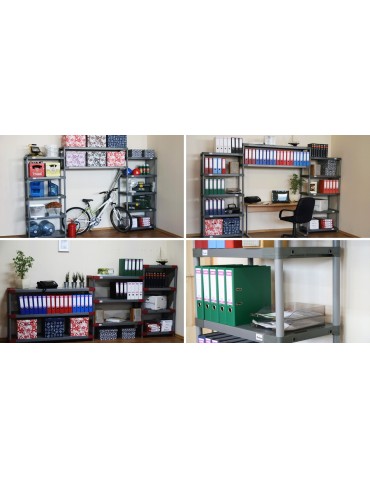 Regały z plastiku- tworzywa - Regał magazynowy plastikowy JUPITER-5_070_CZER - produkt 6