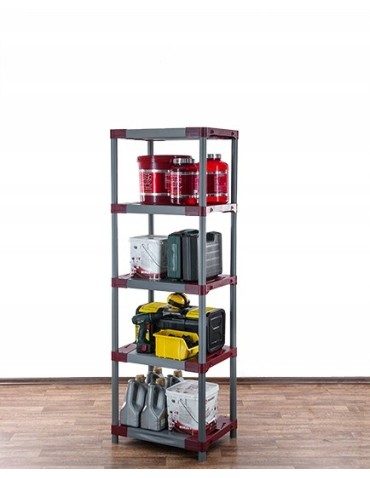 Regały z plastiku- tworzywa - Regał magazynowy plastikowy JUPITER-5_060_CZER - product 15