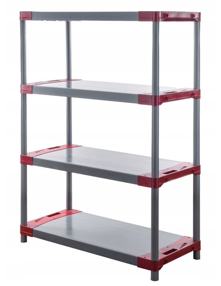 Regały z plastiku- tworzywa - Regał magazynowy garażowy JUPITER-4_140_CZER - product b2b.wamar.biz 3