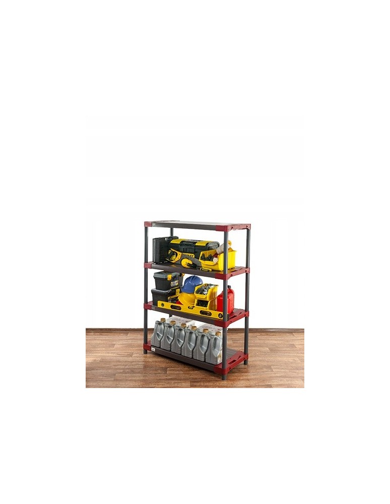 Regały z plastiku- tworzywa - Regał magazynowy garażowy JUPITER-4_110_CZER - product b2b.wamar.biz 15