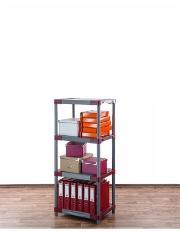 Regały z plastiku- tworzywa - Regał magazynowy garażowy JUPITER-4_090_CZER - product 15