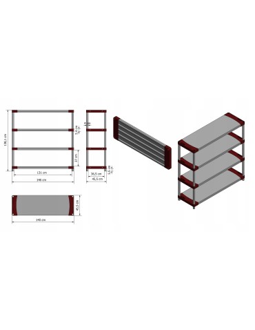 Pokrowce do regałów plastikowych Jupiter-Tytan - Pokrowiec na regał Jup/Tyt C_JUP_138X140X46_B - product 13