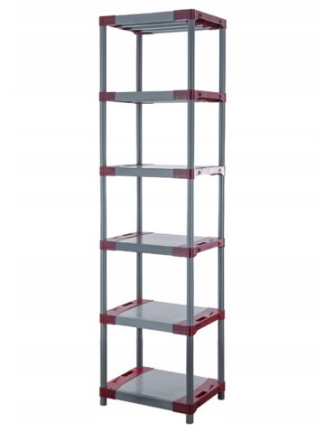 Regały z plastiku- tworzywa - Regał plastikowy do piwnicy TYTAN-6_090_CZER - product 3