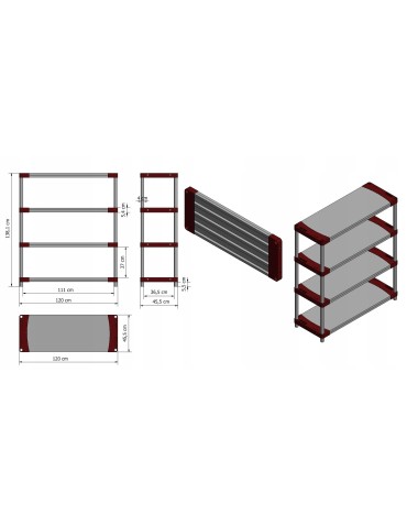 Regały z plastiku- tworzywa - Regał plastikowy garażowy TYTAN-4_120_SZAR - product 13
