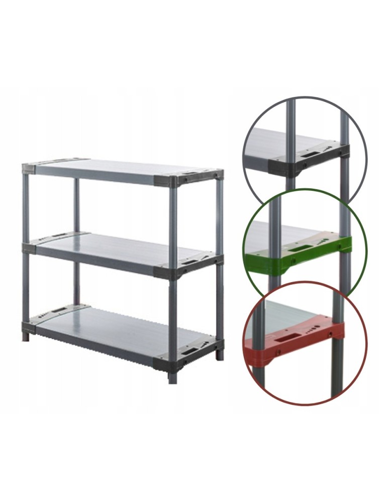 Regały z plastiku- tworzywa - Regał plastikowy garażowy TYTAN-3_140_SZAR - product b2b.wamar.biz 1