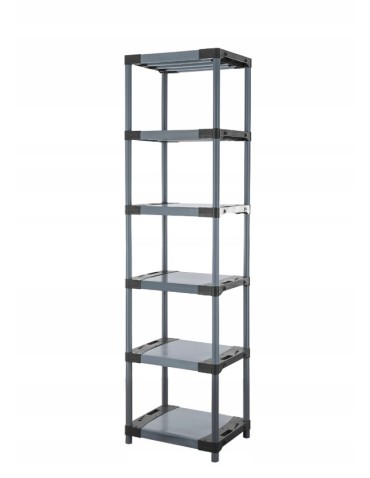 Regały z plastiku- tworzywa - Regał plastikowy do piwnicy TYTAN-6_080_SZAR - product 3