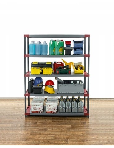 Regały z plastiku- tworzywa - Regał plastikowy do piwnicy TYTAN-5_150_CZER - product 14