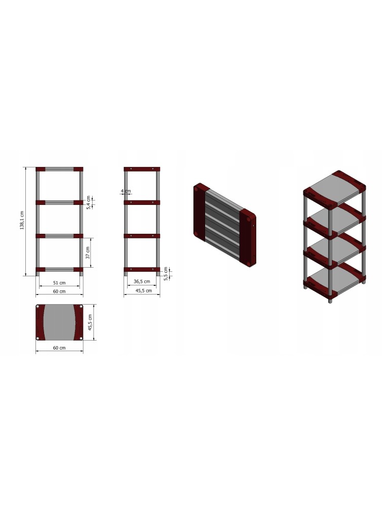 Regały z plastiku- tworzywa - Regał plastikowy garażowy TYTAN-4_060_ZIEL - product b2b.wamar.biz 13