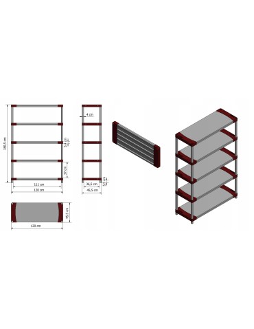 Regały z plastiku- tworzywa - Regał plastikowy do piwnicy TYTAN-5_120_SZAR - product 13