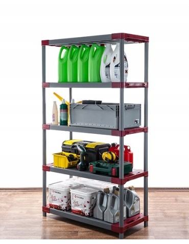 Regały z plastiku- tworzywa - Regał plastikowy do piwnicy TYTAN-5_120_CZER - product 14