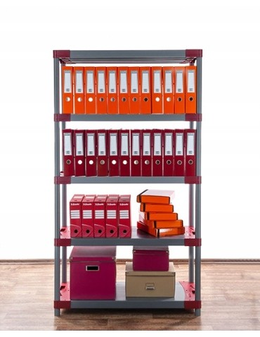 Regały z plastiku- tworzywa - Regał plastikowy do piwnicy TYTAN-5_120_CZER - product 15