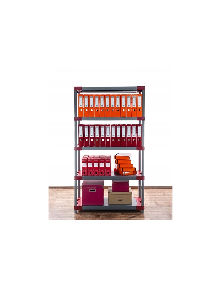 Regały z plastiku- tworzywa - Regał plastikowy do piwnicy TYTAN-5_120_CZER - product b2b.wamar.biz 15