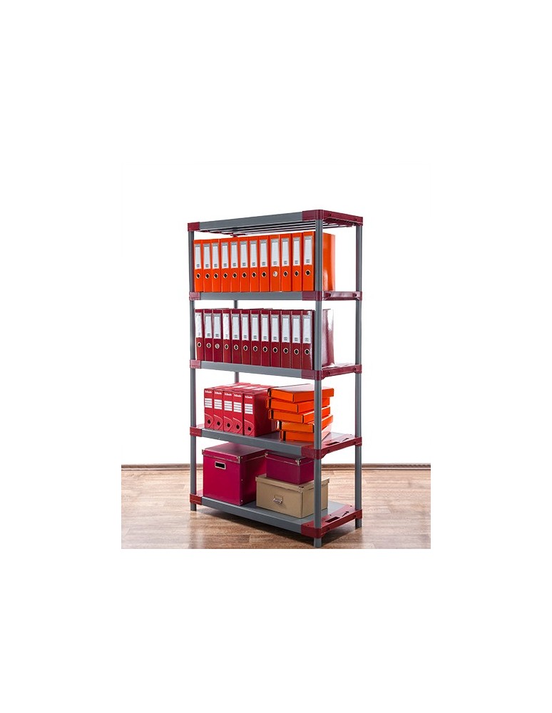 Regały z plastiku- tworzywa - Regał plastikowy do piwnicy TYTAN-5_110_CZER - product b2b.wamar.biz 15