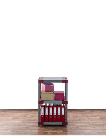 Regały z plastiku- tworzywa - Regał plastikowy garażowy TYTAN-3_080_CZER - product 14