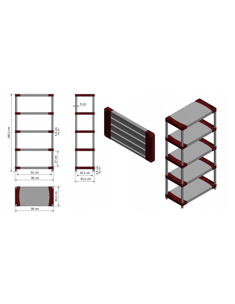 Regały z plastiku- tworzywa - Regał plastikowy do piwnicy TYTAN-5_090_ZIEL - product b2b.wamar.biz 13
