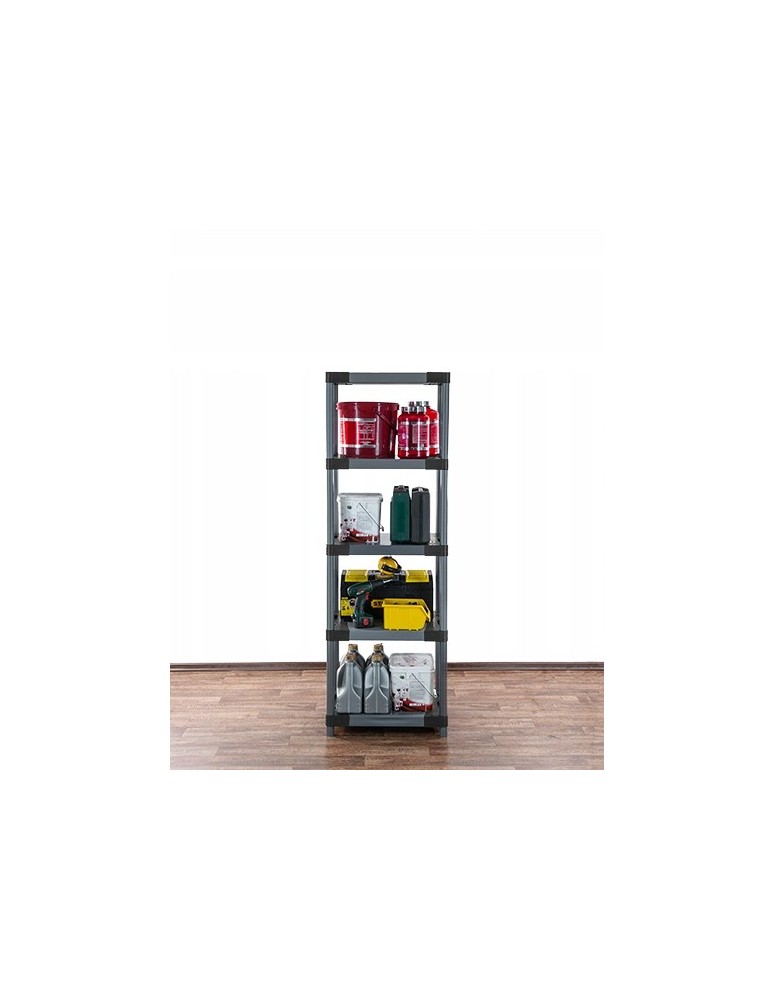 Regały z plastiku- tworzywa - Regał plastikowy do piwnicy TYTAN-5_090_SZAR - product b2b.wamar.biz 14