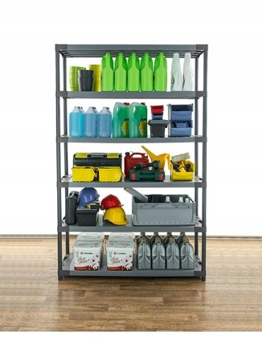 Regały z plastiku- tworzywa - Regał plastikowy do piwnicy TYTAN-6_150_SZAR - product 15