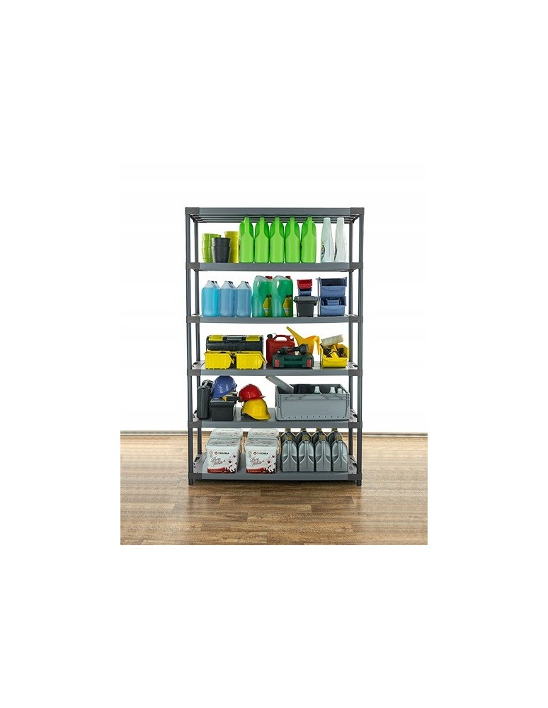 Regały z plastiku- tworzywa - Regał plastikowy do piwnicy TYTAN-6_150_SZAR - product b2b.wamar.biz 15