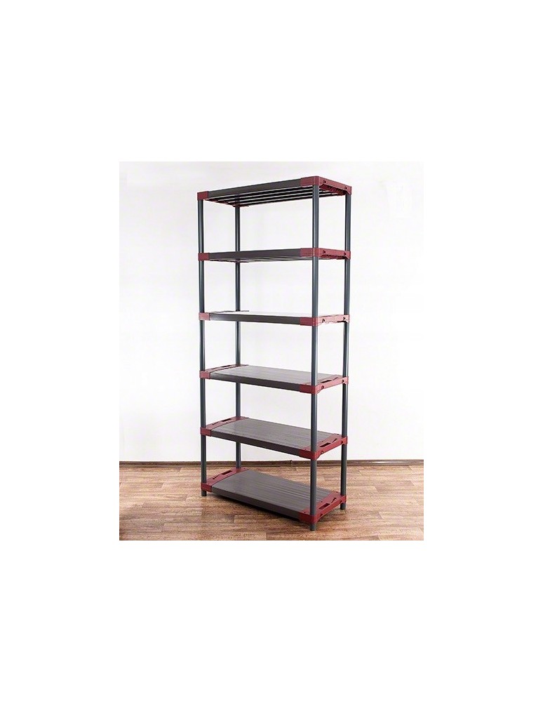 Regały z plastiku- tworzywa - Regał plastikowy do piwnicy TYTAN-6_150_CZER - product b2b.wamar.biz 4