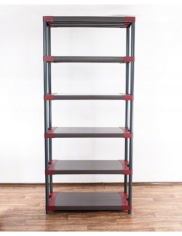 Regały z plastiku- tworzywa - Regał plastikowy do piwnicy TYTAN-6_150_CZER - product 5