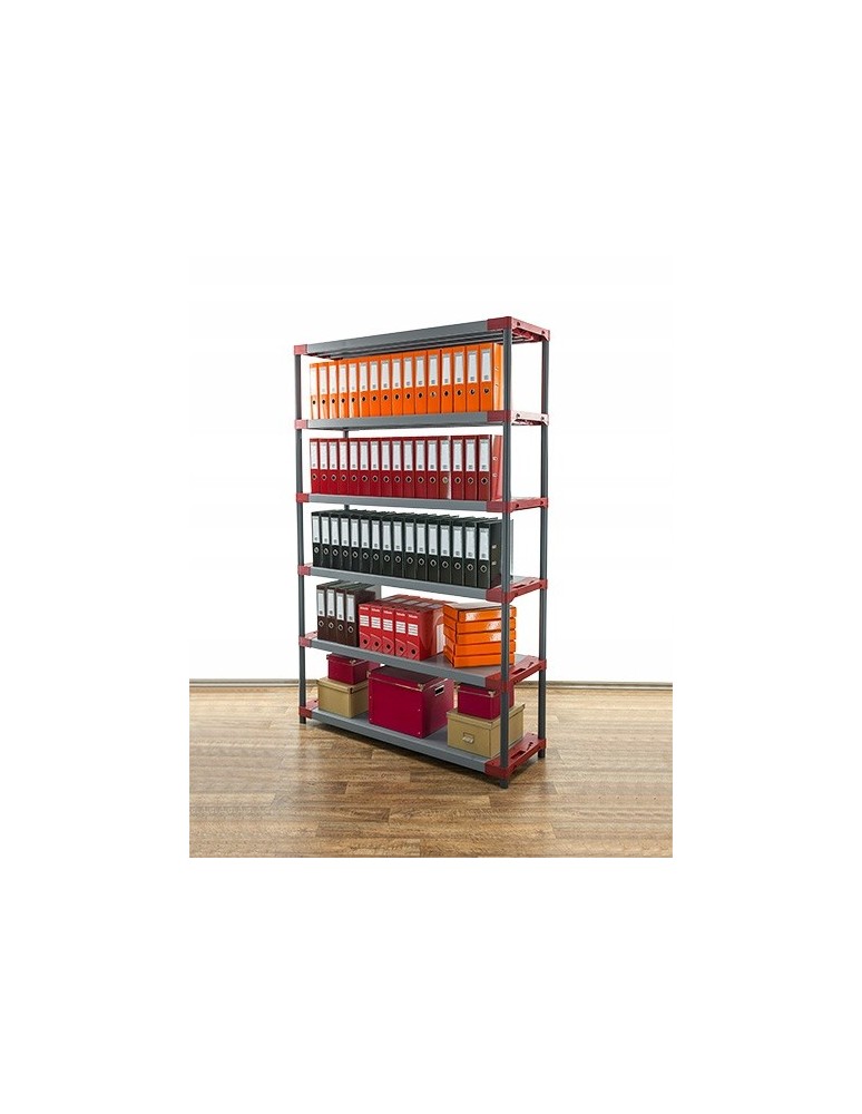 Regały z plastiku- tworzywa - Regał plastikowy do piwnicy TYTAN-6_150_CZER - product b2b.wamar.biz 14