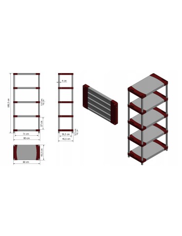 Regały z plastiku- tworzywa - Regał plastikowy do piwnicy TYTAN-5_080_SZAR - product 13