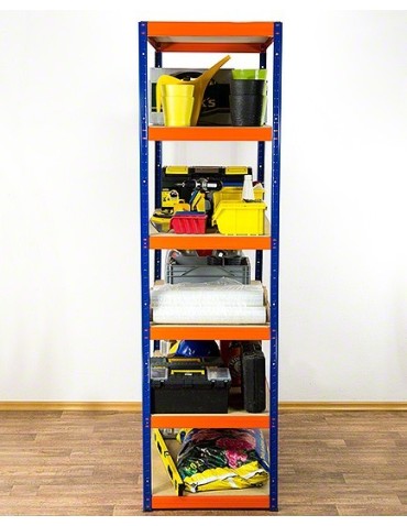 Regały - Regał Helios 196x120x50 cm 6 półek/275kg Biało-Niebieski - product 3