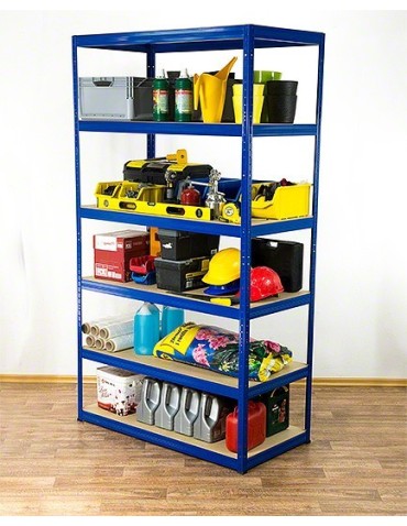 Regały - Regał Helios 196x120x50 cm 6 półek/275kg Biało-Niebieski - product 9