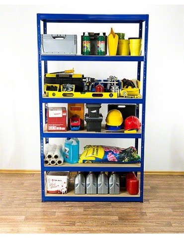 Regały - Regał Helios 196x120x50 cm 6 półek/275kg Biało-Niebieski - product 10
