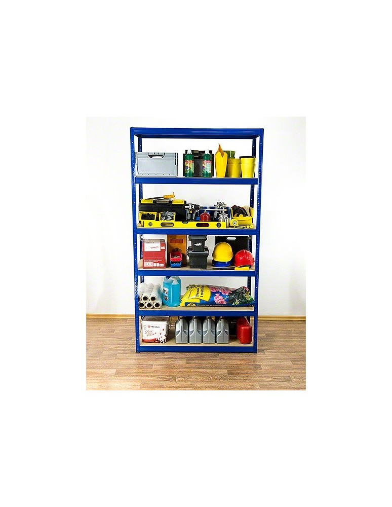 Regały - Regał Helios 196x120x50 cm 6 półek/275kg Biało-Niebieski - product b2b.wamar.biz 10