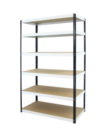 Regały - Regał Helios 196x120x50 cm 6 półek/275kg Biało-Niebieski - product 13