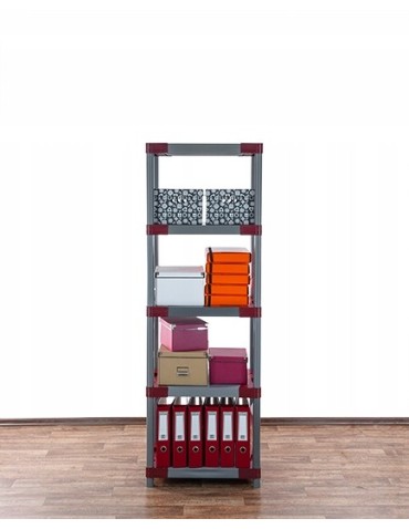 Regały z plastiku- tworzywa - Regał plastikowy do piwnicy TYTAN-5_080_CZER - produkt 14