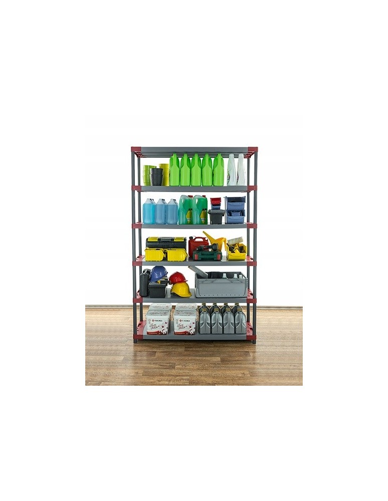 Regały z plastiku- tworzywa - Regał plastikowy do piwnicy TYTAN-6_140_CZER - product b2b.wamar.biz 15