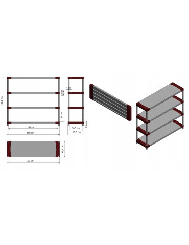 Regały z plastiku- tworzywa - Regał plastikowy garażowy TYTAN-4_150_ZIEL - product 13