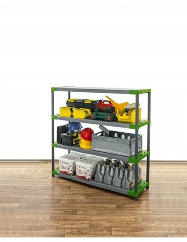 Regały z plastiku- tworzywa - Regał plastikowy garażowy TYTAN-4_150_ZIEL - product 14