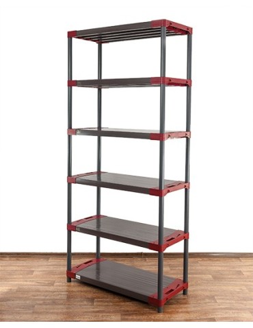 Regały z plastiku- tworzywa - Regał plastikowy do piwnicy TYTAN-6_120_CZER - product 4