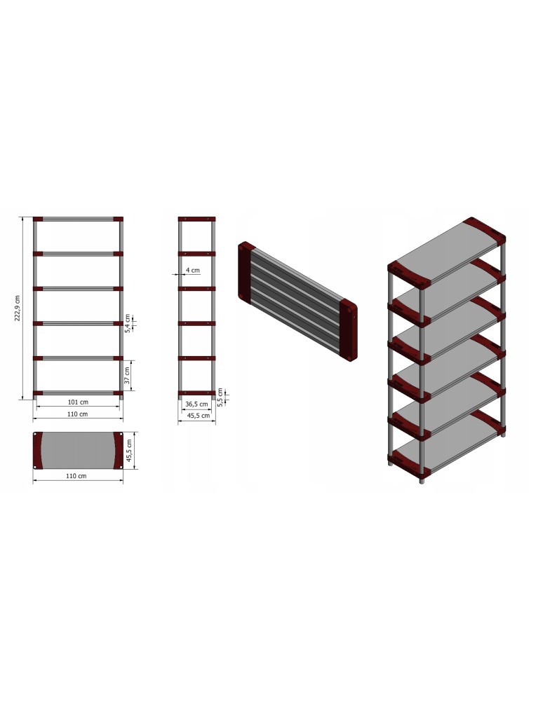 Regały z plastiku- tworzywa - Regał plastikowy do piwnicy TYTAN-6_110_ZIEL - product b2b.wamar.biz 13