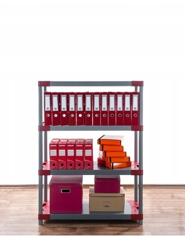 Regały z plastiku- tworzywa - Regał plastikowy garażowy TYTAN-4_150_CZER - product 14