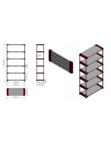Regały z plastiku- tworzywa - Regał plastikowy do piwnicy TYTAN-6_110_SZAR - product 13